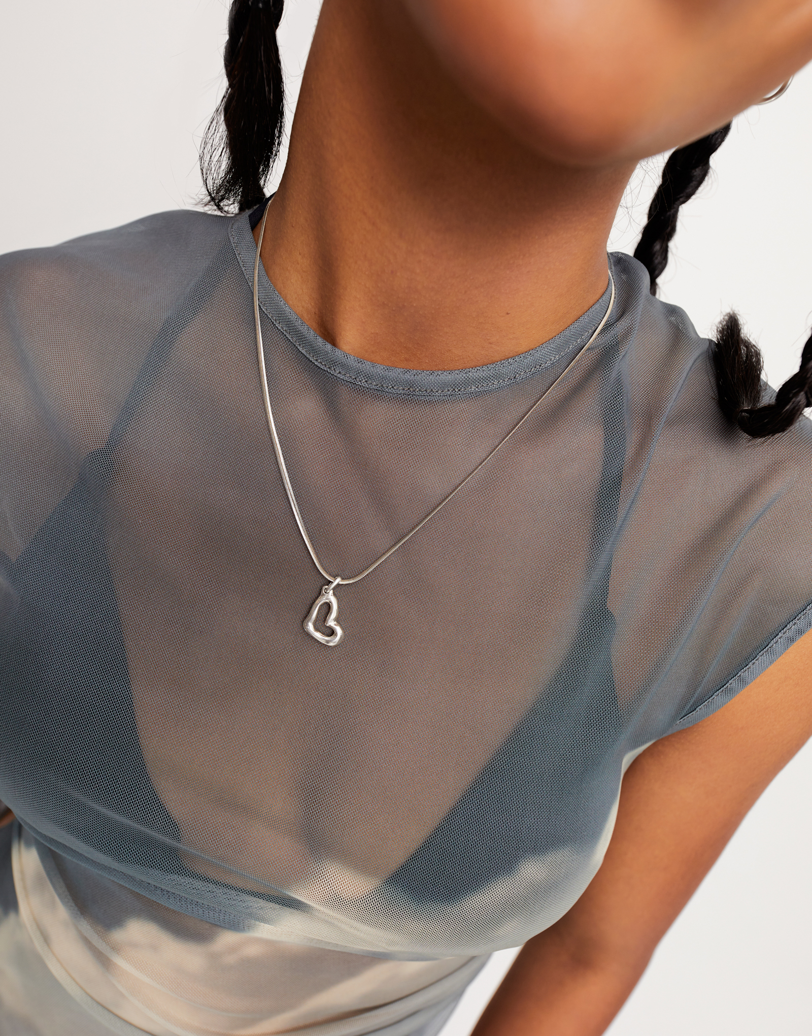 Big heart-shaped Charm, Silver, large thumbnail
